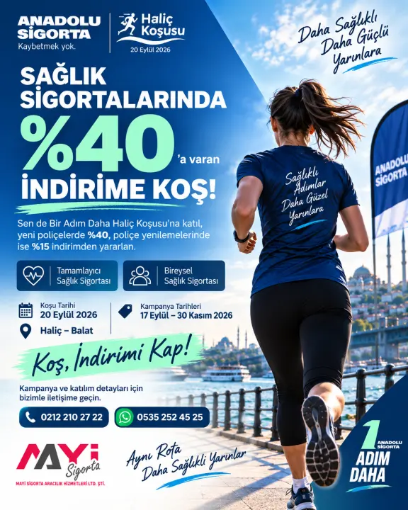 Haliç Koşusu’na Katıl, Sağlık Sigortasında İndirimi Kap! kampanya kart görseli